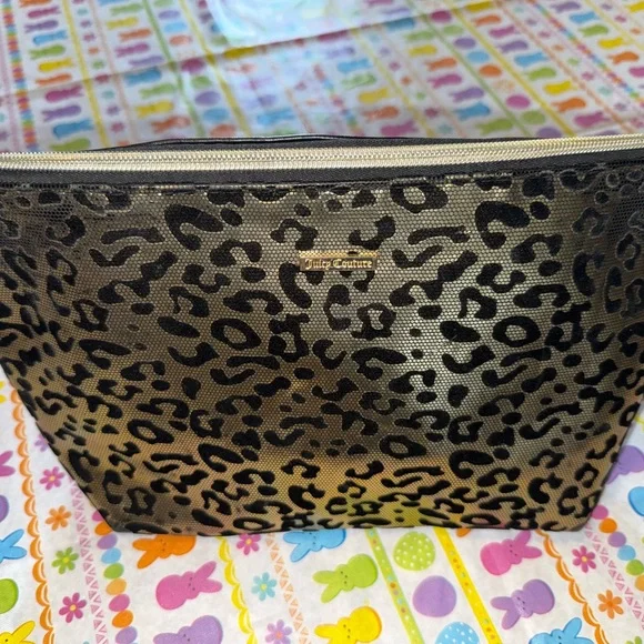 Gold Leopard Print Cosmetic Bag - Picture 2 of 7
